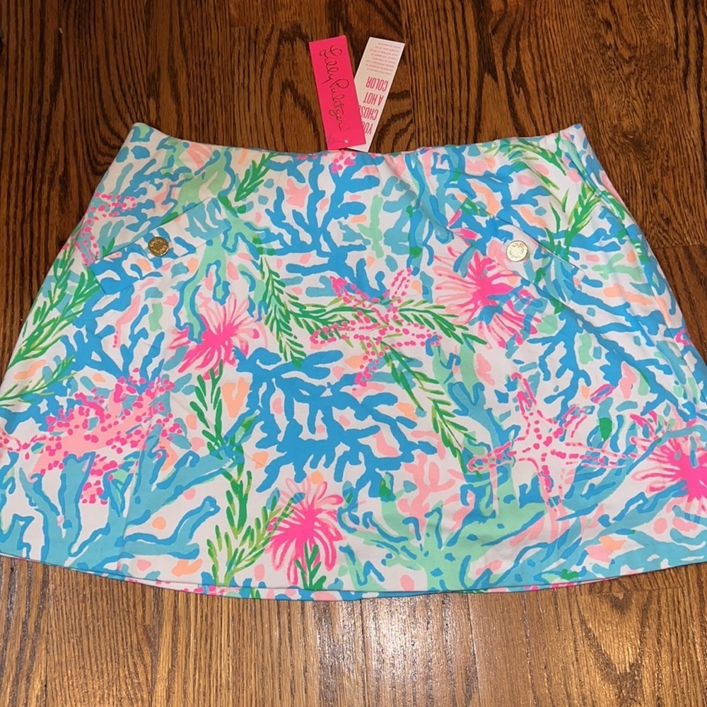 Lilly Pulitzer Madison Skort Multi Coral Bay size Large NWT - Picture 2 of 8